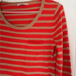 Gap Red and Tan Striped Women's Dress